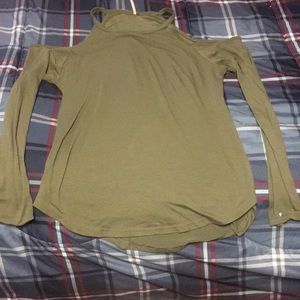 Green cold shoulder shirt